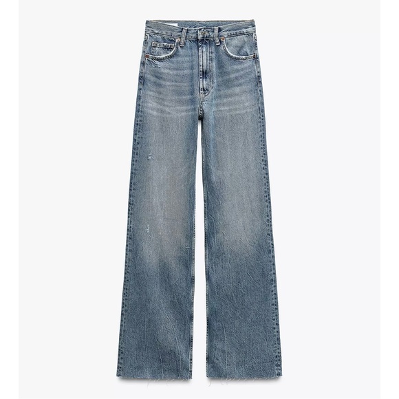 Zara Blue Flare & Wide Leg Jeans - Picture 4 of 8